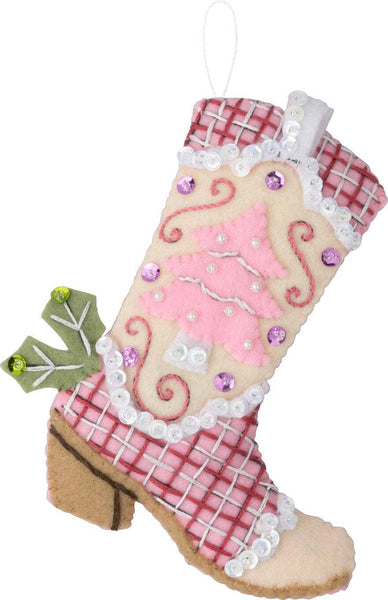 Bucilla Boots & Bling Felt Ornament Kit Set of 4