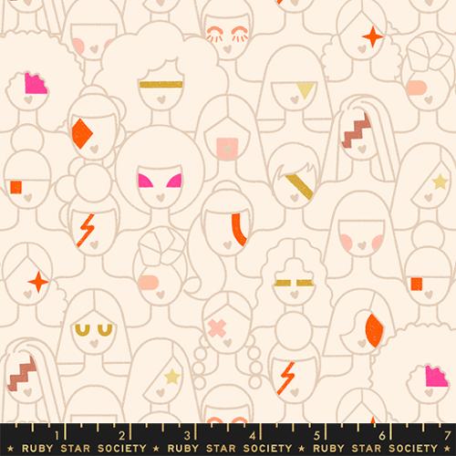 Rebel Rebel in Natural -- Sunbeam Ruby Star Society -- Moda Fabric