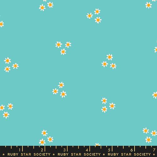 Posies in Turquoise --- Flowerland by Melody Miller for Ruby Star Society -- Moda Fabric