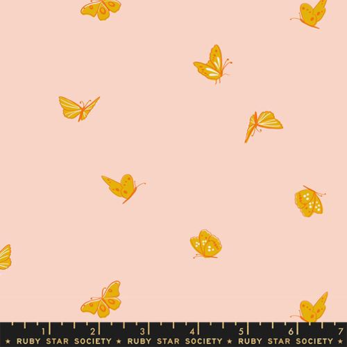 Butterflies in Vintage Pink --- Flowerland by Melody Miller for Ruby Star Society -- Moda Fabric