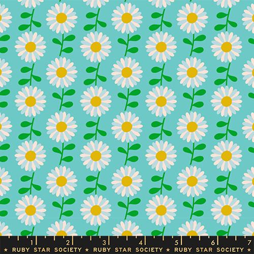 Field of Flowers in Turquoise --- Flowerland by Melody Miller for Ruby Star Society -- Moda Fabric