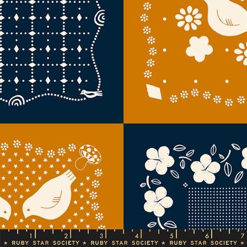 Birdseed Panel in Navy 24" x 44" -- Sugar Maple by Alexia Abegg for Ruby Star Society -- Moda Fabric