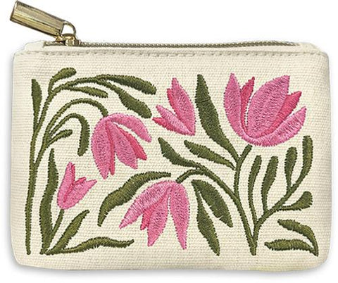 Embroidered Coin Bag  Flower Market Tulip -- Lady Jayne