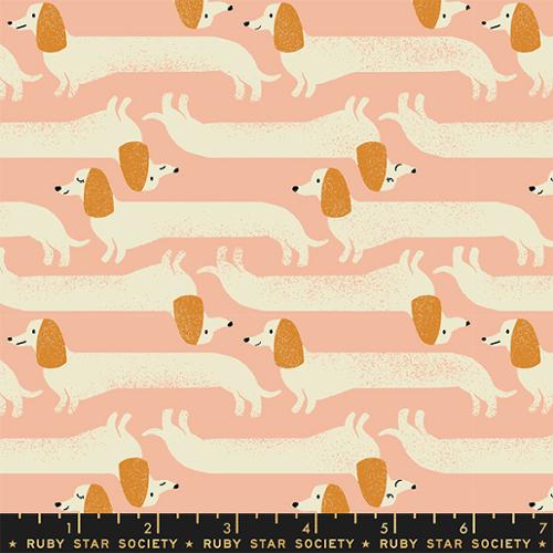 Long Dog Novelty in Dahlia --- Dog Park by Sarah Watts -- Ruby Star Society -- Moda Fabric