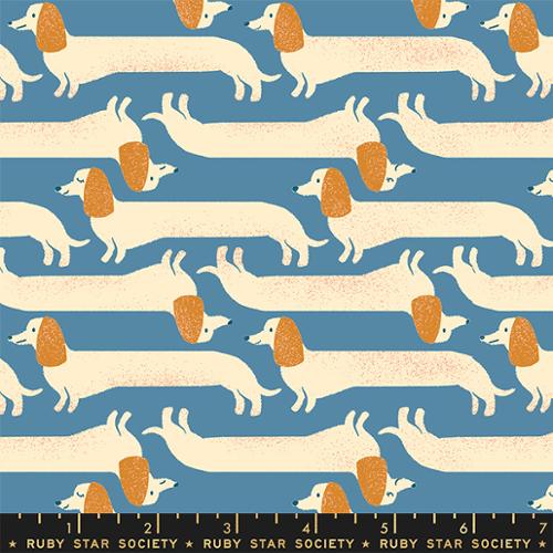 Long Dog Novelty in Chambray --- Dog Park by Sarah Watts -- Ruby Star Society -- Moda Fabric