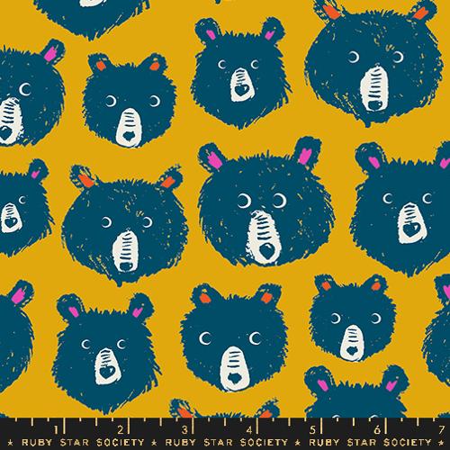 Bears in Goldenrod -- Teddy And The Bears -- Sarah Watts for Ruby Star Society -- Moda Fabrics