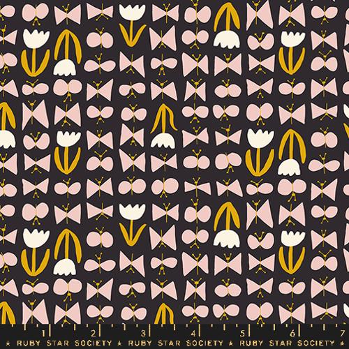Butterflies in Soft Black -- Bird Is The Word by Kim Kight -- Ruby Star Society -- Moda Fabrics