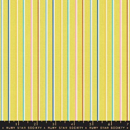 Sketch Stripe in Citron -- Warp Weft Ooh Lucky by Alexia Abegg for Ruby Star Society -- Moda Fabrics