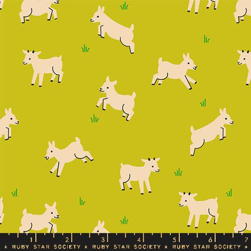 Baby Goats in Pistachio --- Animal Animal by Ruby Star Society -- Moda Fabrics
