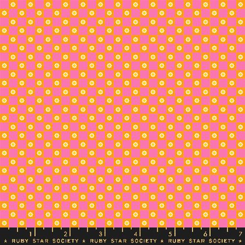 Flower Check in Orange --- Animal Animal by Ruby Star Society -- Moda Fabricsj