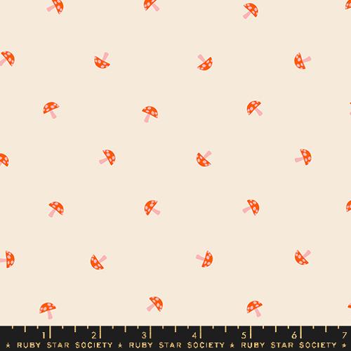 Tiny Mushrooms in Natural --- Carousel by Melody Miller-- Ruby Star Society -- Moda Fabrics