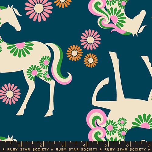 Carousel Horse Canvas in Light Galaxy --- Carousel by Melody Miller-- Ruby Star Society -- Moda Fabrics