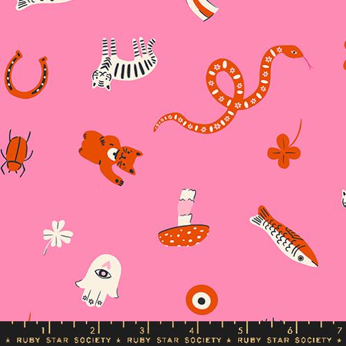 Good Luck Novelty in Lucky Pink -- Ooh Lucky Lucky by Alexia Abegg for Ruby Star Society -- Moda Fabrics