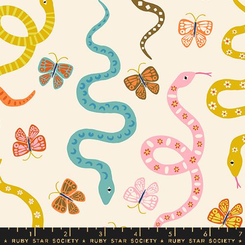 Garden Snake in Natural -- Ooh Lucky Lucky by Alexia Abegg for Ruby Star Society -- Moda Fabrics