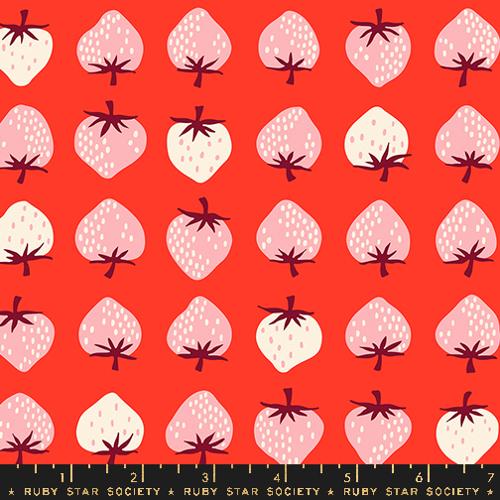 Strawberry Retro Kitsch in Lollipop -- Strawberry by Kim Kight -- Moda Fabrics