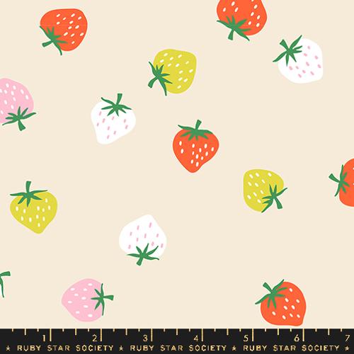 Strawberry Toss in Shell -- Strawberry by Kim Kight -- Moda Fabrics