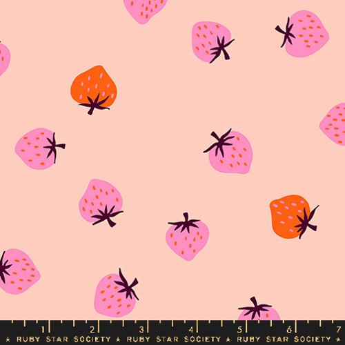 Strawberry Toss in Pale Peach -- Strawberry by Kim Kight -- Moda Fabrics