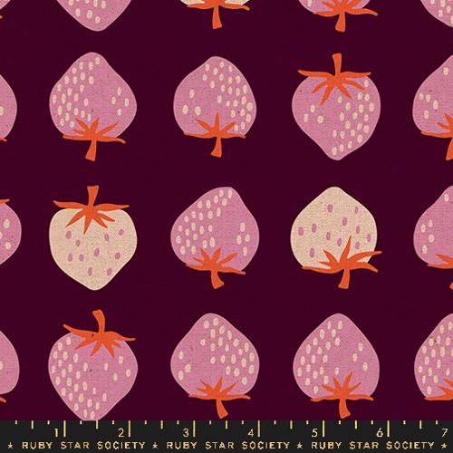 Strawberry Canvas Deep Plum -- Strawberry by Kim Kight -- Moda Fabrics
