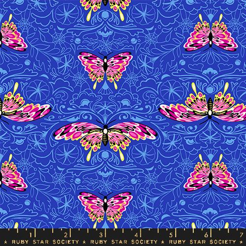 Morning Moth in Blacklight -- Glow Garden by Sarah Watts -- Moda Fabrics