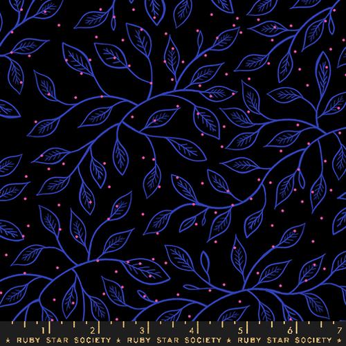 Wandering Vine in Black -- Glow Garden by Sarah Watts -- Moda Fabrics
