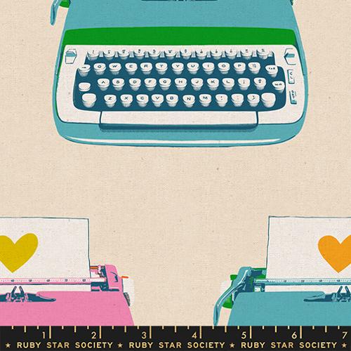 Typewrites in Natural Canvas -- Best Day Ever by Ruby Star Society -- Moda Fabric
