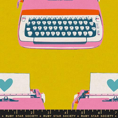 Typewrites in Golden Canvas -- Best Day Ever by Ruby Star Society -- Moda Fabric