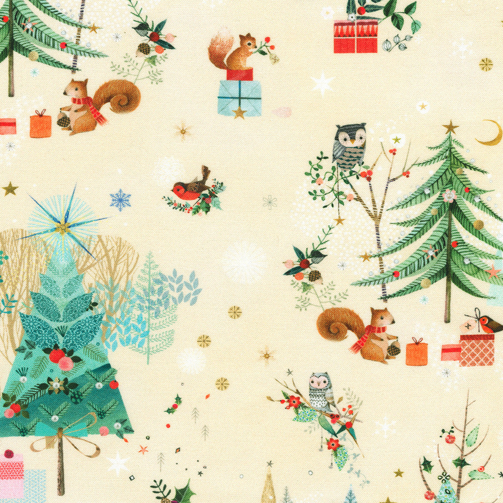 AHPD-23042-14 NATURAL Winter Scene by Lynn Horrabin from Festive Fauna-- Robert Kaufman