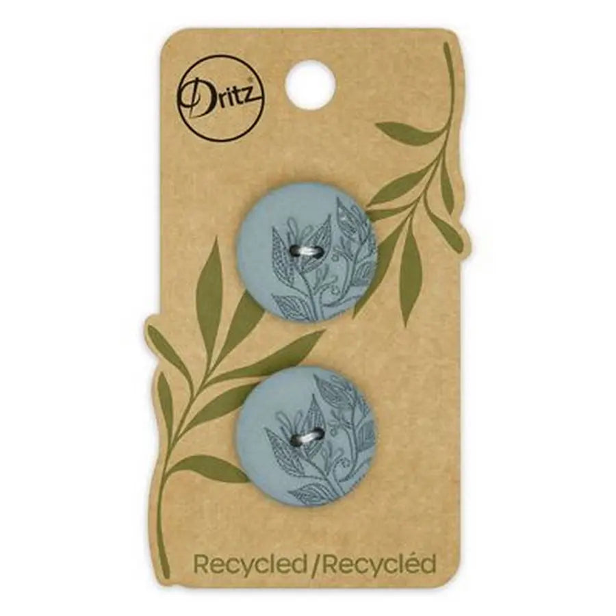 Recycled Hemp Laser 2hole Turq 23mm 2ct -- Dritz Buttons