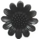 3/4" Black Daisy DB1534 -- Dill Buttons