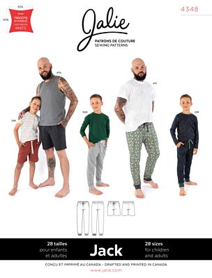 Jack -Pull-On Lounge Pants & Shorts Pattern --- Jalie Patterns