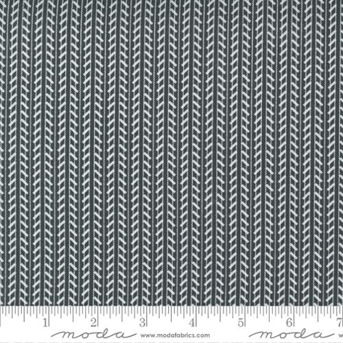 Santas Tracks Blender Herringbone Stripe in Black-- Redbarn Christmas by Sweetwear for Moda Fabrics