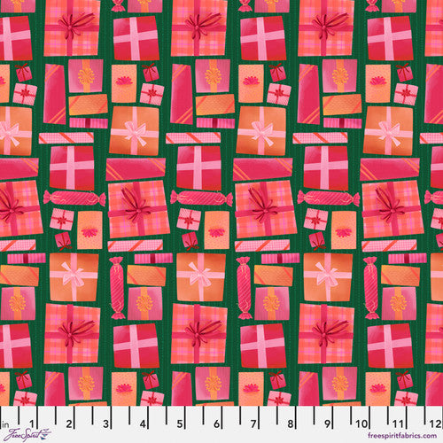 Pile of Presents - Multi|| Woodland Holiday -- Daughter Earth/Katy Tanis -- Free Spirit Fabrics