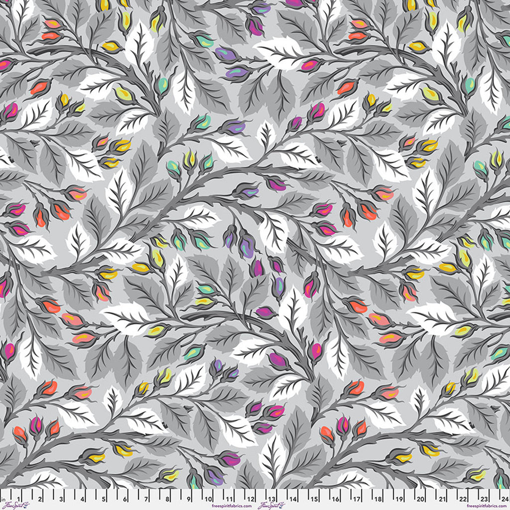 108" Backing Fabric - Best Buds - Fog ||  Graywork by Tula Pink -- Free Spirit Fabrics