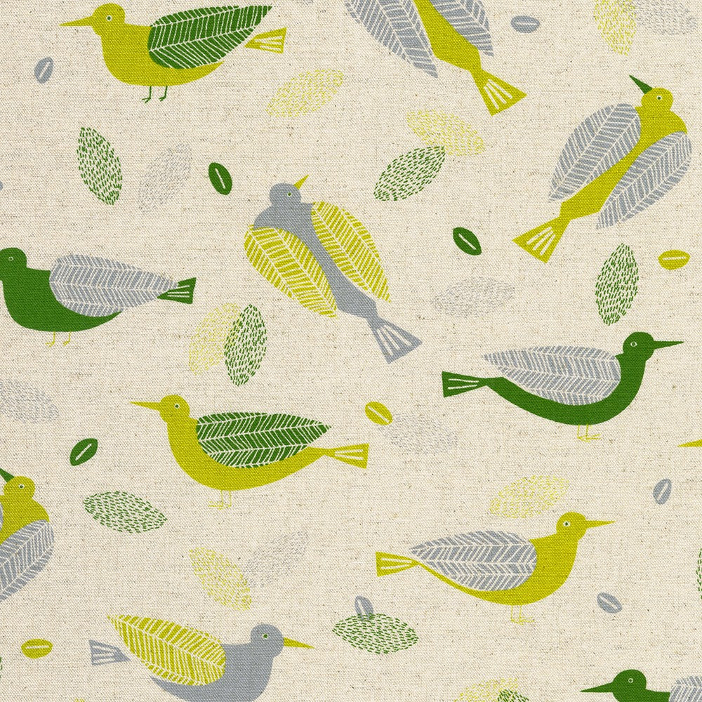 NATURAL Birds by Sevenberry from Cotton Flax Prints -- Robert Kaufman