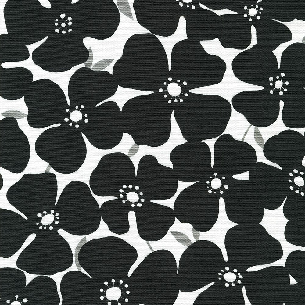 BLACK Florals by Sevenberry from Sevenberry: Canvas Prints -- Robert Kaufman