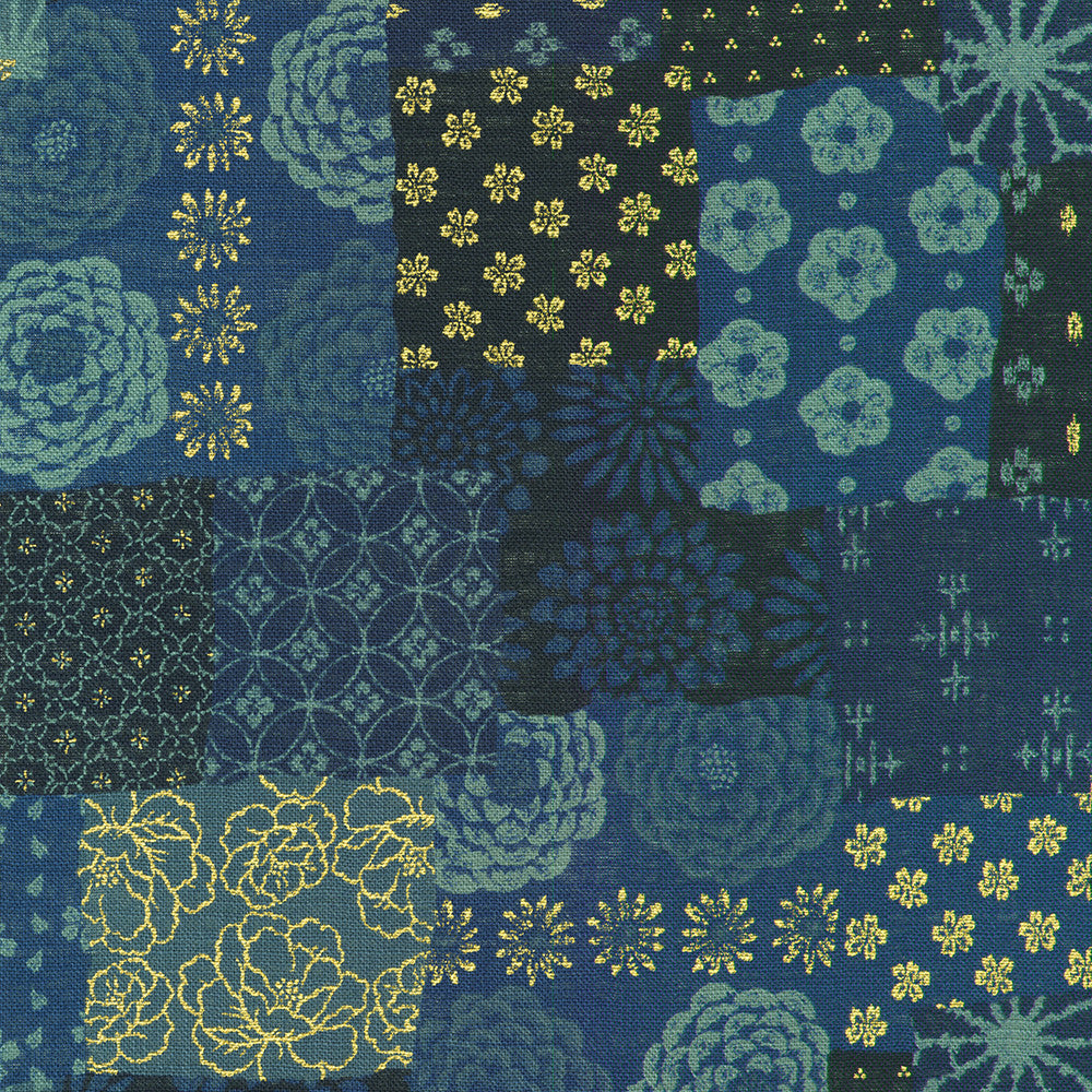 NAVY Patchwork by Sevenberry from Sevenberry: Nara Homespun -- Robert Kaufman