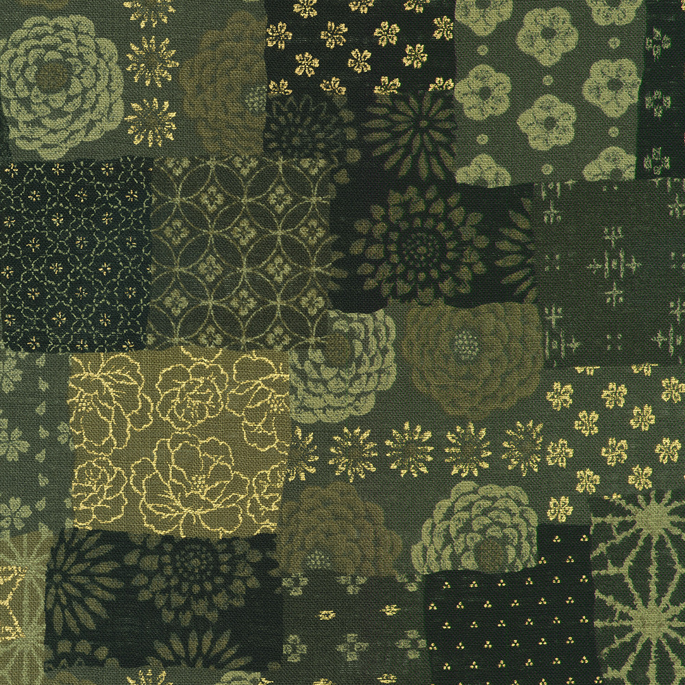 Black Grey Patchwork by Sevenberry from Sevenberry: Nara Homespun -- Robert Kaufman
