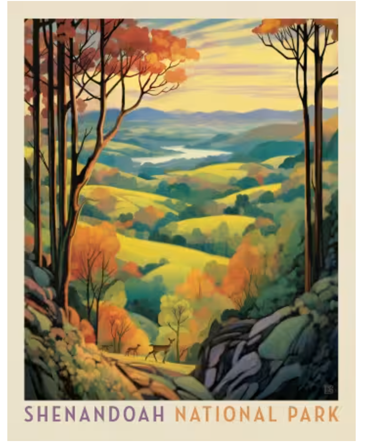 National Parks Shenandoah National Park 36in x 43in Poster Panel -- Riley Blake