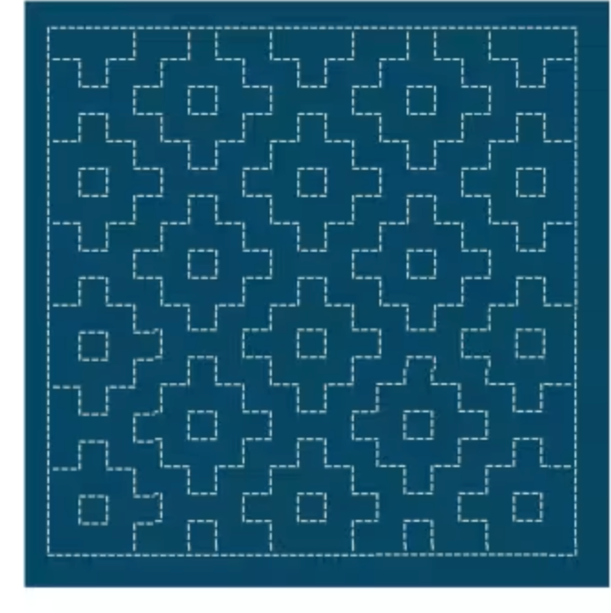 Sashiko Sampler Kaki-no-hana Navy -- Emma Creation