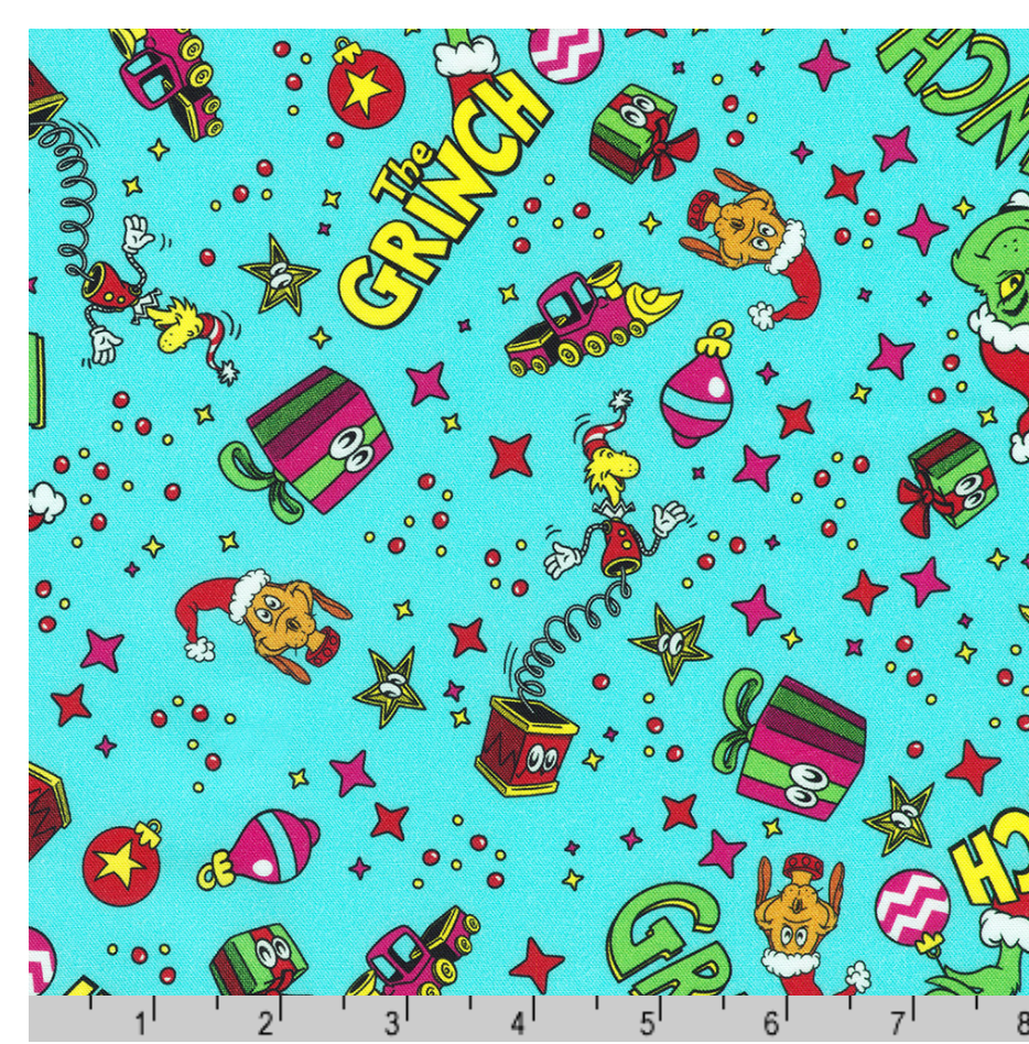 SNOW multi by Dr. Seuss Enterprises from How the Grinch Stole Christmas --- Robert Kaufman Fabrics