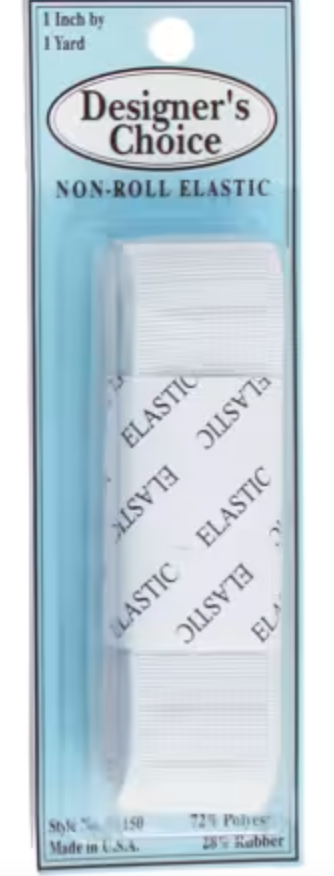 Woven No Roll Elastic 1in x 1yd White