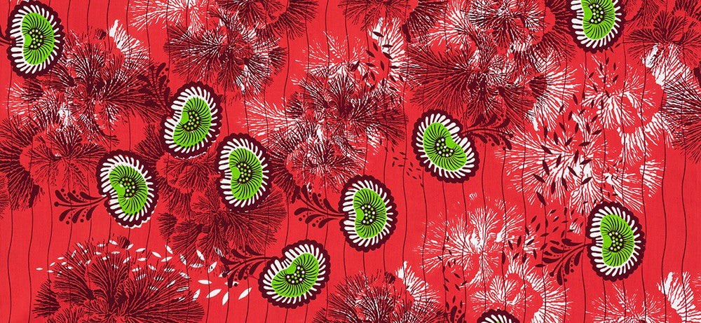 TANGERINE from Uniwax Prints from Ivory Coast --- Robert Kaufman Fabrics