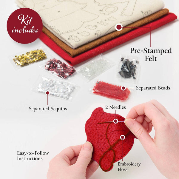 Bucilla Merry Mushrooms Felt Ornament Kit Set of 4