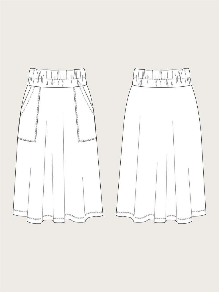 ELASTIC WAIST MAXI SKIRT PATTERN -- The Assembly Line Patterns