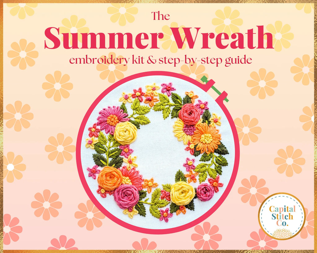 Summer Wreath Embroidery Kit -- Capital Stitch Co.