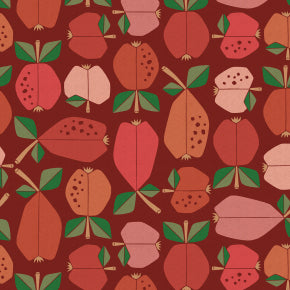 Under the Apple Tree - Orchard - Vermilion Unbleached Canvas --- Loes Van Oosten for Cotton + Steel