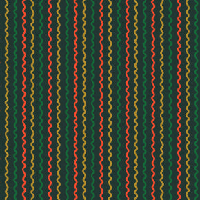 Rifle Paper Co. Basics - Ribbon Stripe - Evergreen Metallic Fabric by Rifle Paper Co. for C + Steel