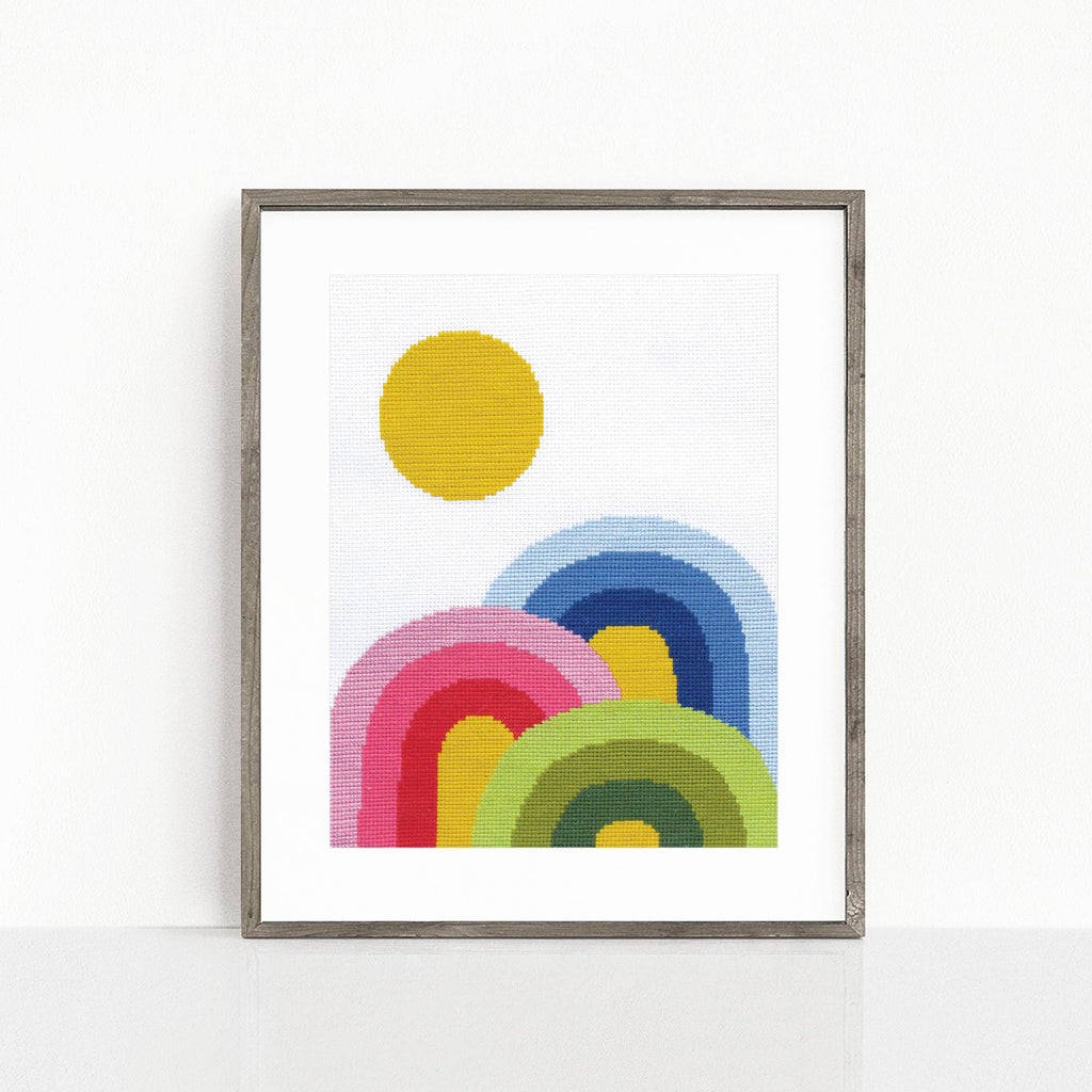 Rainbow Trifecta Cross Stitch Kit