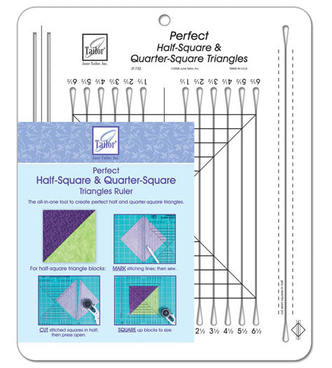 Perfect Half Square Triangle Acrylic Ruler --- June Tailor