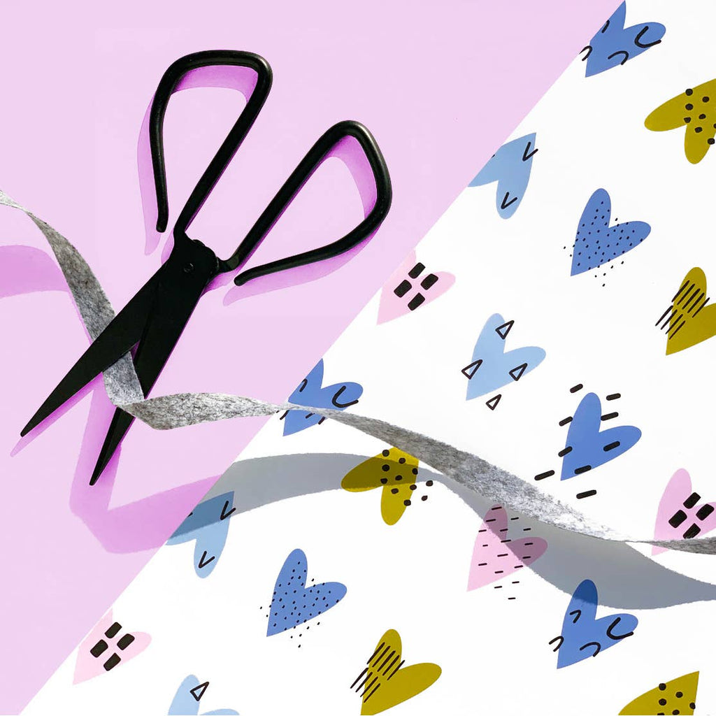 Patterned Hearts Wrapping Paper Sheet